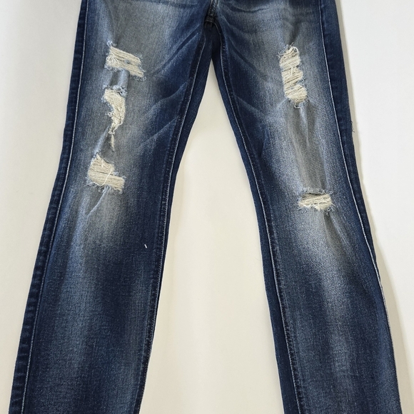 NEW 7 FOR ALL MANKIND SKINNY, DISTRESSED, RIPPED, JEANS SIZE 27. - Picture 4 of 6